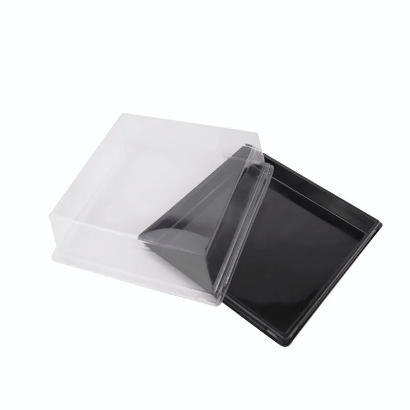 Custom logo printed food grade china suppliers paper clear plastic PET PP PVC PS BOPS PLA PE GAG packaging box cake