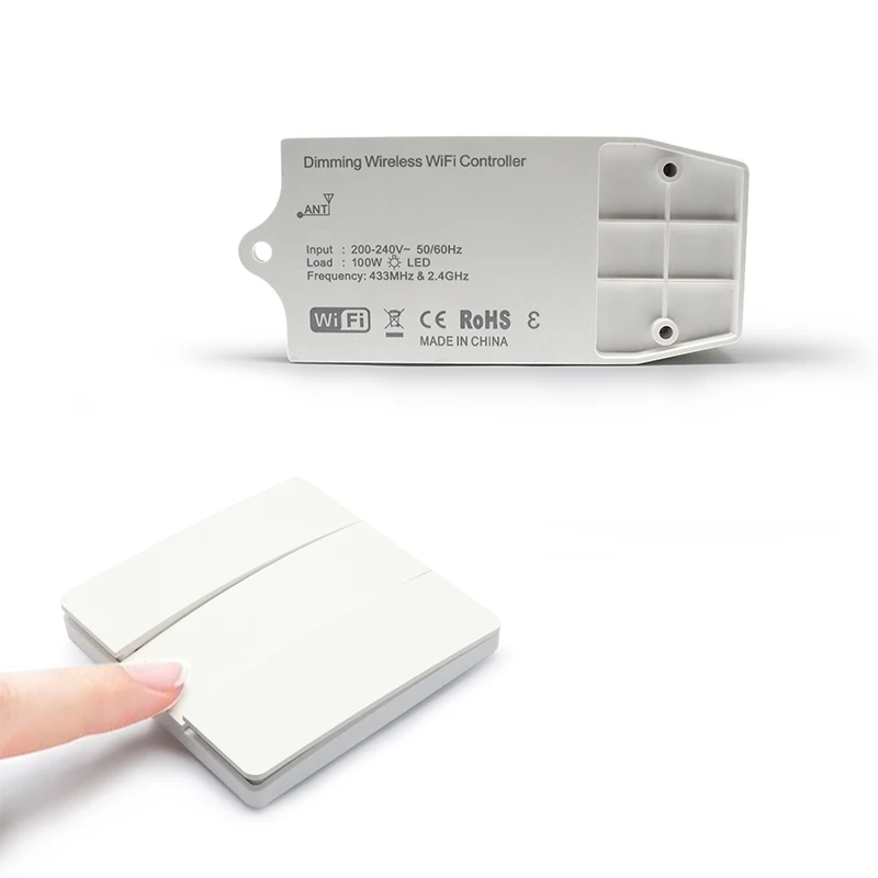200~240V 100W smart relay wifi triac dimmer module receiver and kinetic self powered 433 rf switch