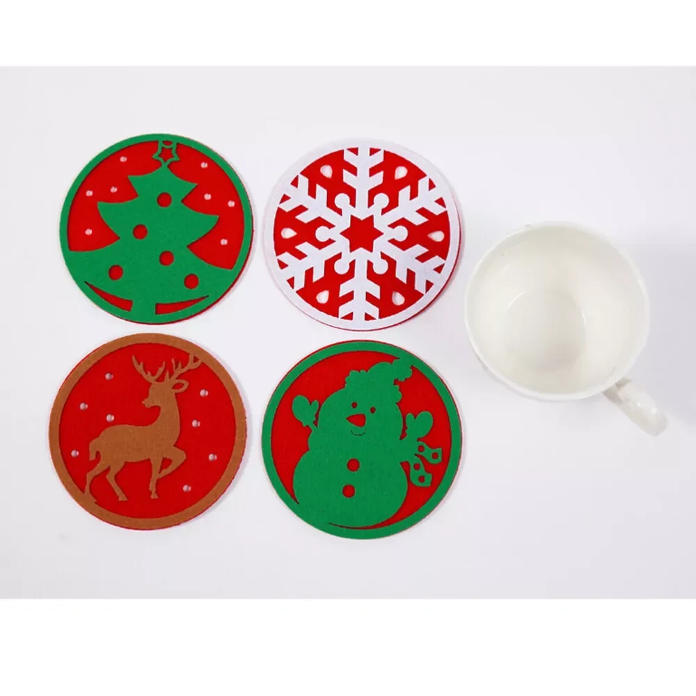 Factory Custom Logo Felt Cup Mat Round Coaster For Drinks Absorbent