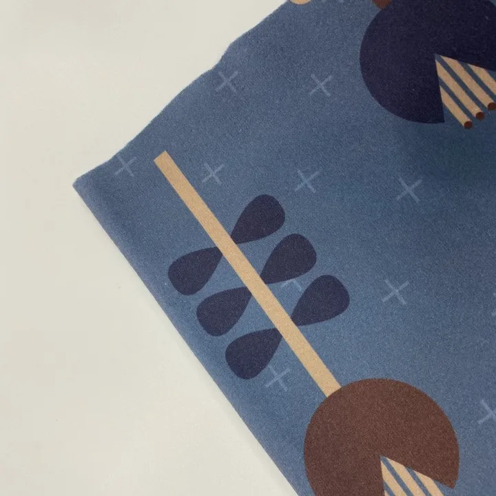 Colorful Custom Digital Printing Designs Velour Printed Brushed Knitted Polyester Rib Dralon Fabric Supplier