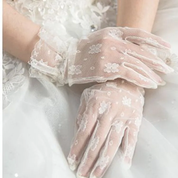 New Bride Wedding Dress Gloves Beautiful Short Lace Wedding Studio Outdoor Short Gloves