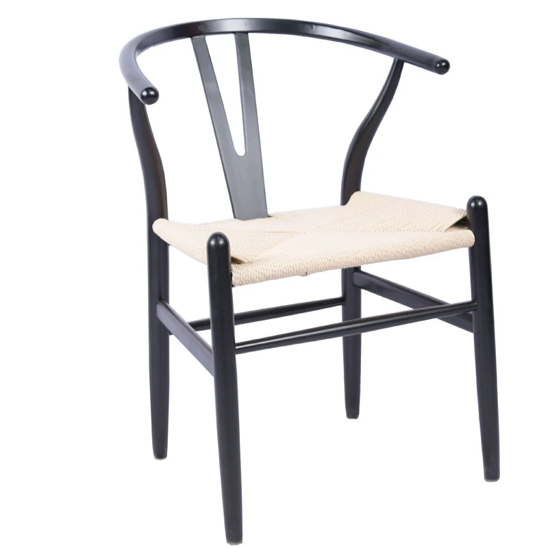 Manufacturer Cheap Price Classic Wish Bone Home Wish Bone Chair Natural Black Wooden Dining Room Chair