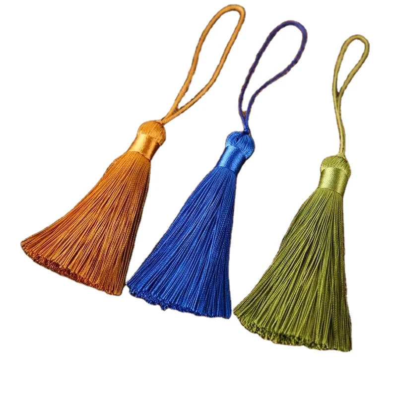 Fashion accessories wholesale factory 100% polyester tassel fringe tassel for  gift packing jewelry making
