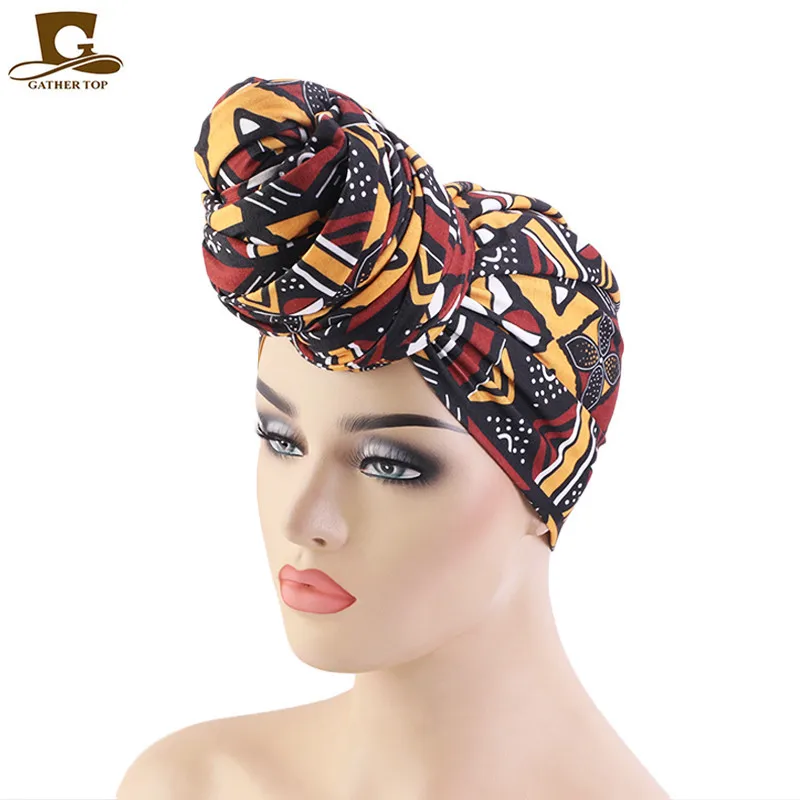 juding on ethnic print cotton scarves Wrap and knot turban hats exclusively for the WJ-27