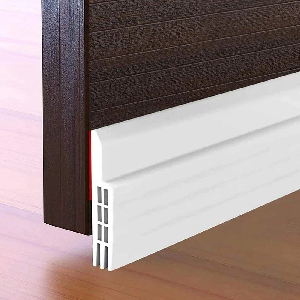 100CM 39Inch 2PCS/set Silicone Seal Strip Door Draft Excluder Self Adhesive Tape Bottom Seal Noise Stopper Dustproof Soundproof
