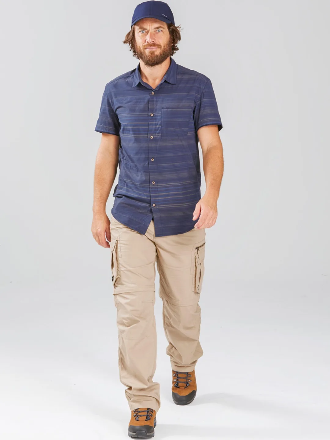 Branded 100% organic cotton khaki 8 pockets mens cargo trousers