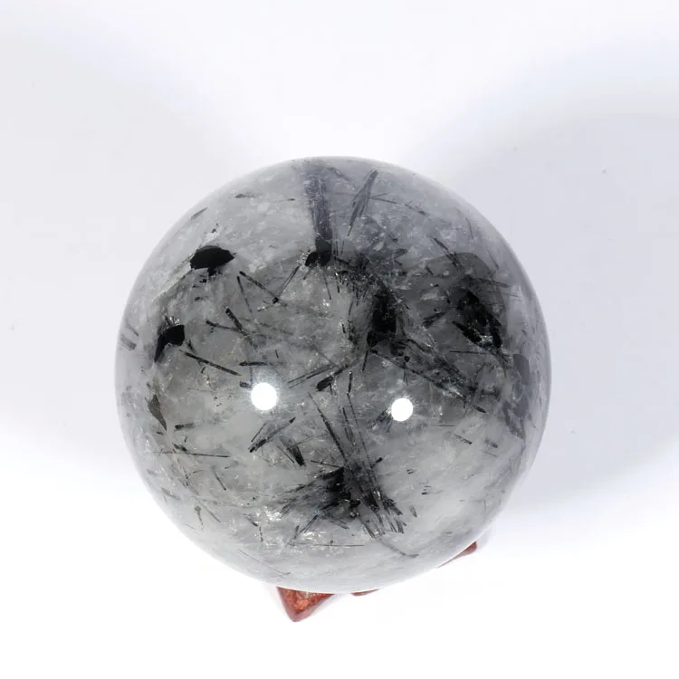 Natural Polished Black Tourmaline Spheres For Feng Shui Decoration