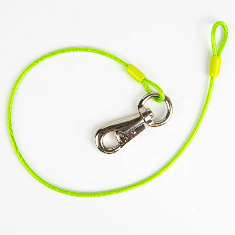 OEM 25 футов 100 фунтов зеленый поводок для собак ПВХ покрытие оцинкованная стальная проволока для собак кабель для домашних животных большие собаки Кемпинг свинцовая линия