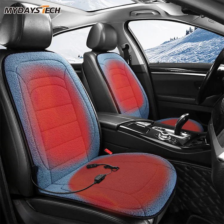 Mydays Outdoor 12V Popular High Quality Lambswool Car Seat Heater with 3 Level Adjustable Temperature