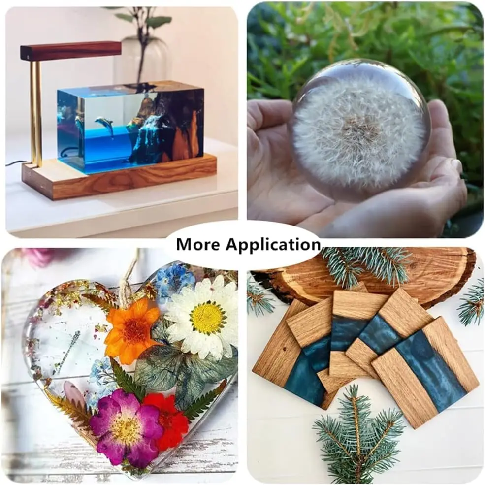 Epoxy Resin 1KG Kit Epoxy Resin Crystal Clear-Not Yellowing and No Bubble Self Leveling Easy Mix 3:1 Casting & Coating