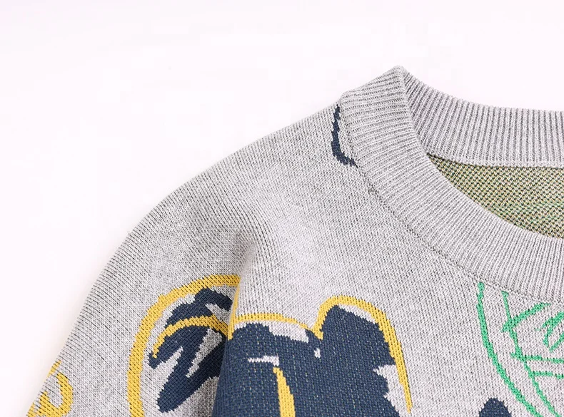 Original 2022 Custom OEM & ODM Long Sleeve O-neck Simple pattern knit pullover street wear sweaters For men