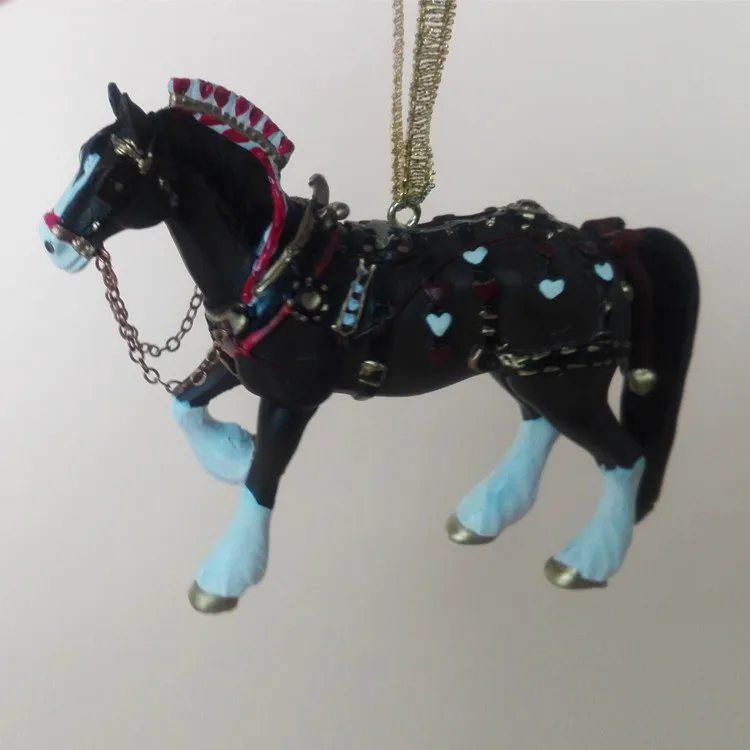 cheap wild animal resin horse figurine christmas ornaments