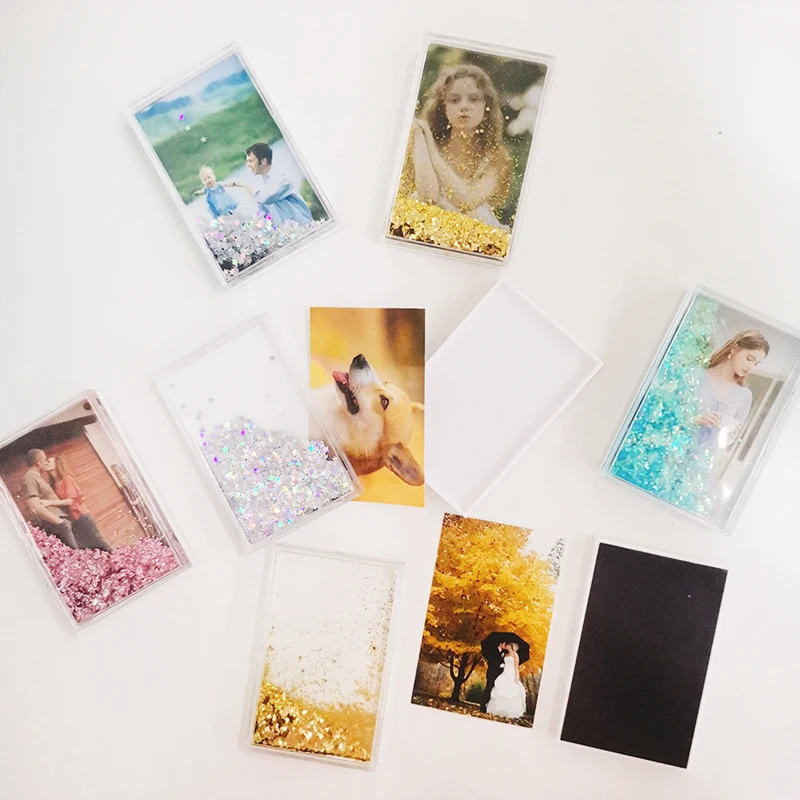 Quicksand Floating Shaking Glitter Liquid Magnetic 2x3 Mini Photo Frame Fujifilm Instax Mini Film Picture Frame