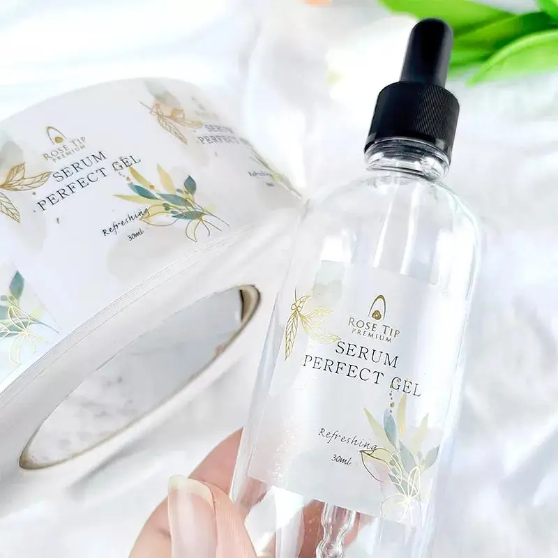 Custom Bottle Label Printing Adhesive Stickers Etiquettes Cosmetique Packaging Makeup Labels For Cosmetic Bottles