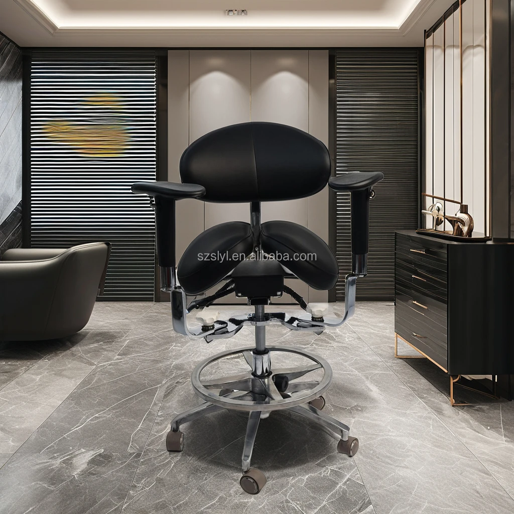 Hot Sale Reclining Adjustable Beauty Salon Saddle Seat Chair Swivel Saddle Chair Swivel lift Chair with Armrest for Lashing