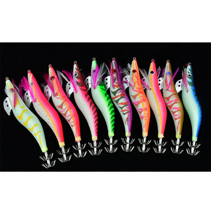 Slow Sinking 10 colors Squid Jig For Fishing 2.5# 3# 3.5# Egi Octopus Jig Fishing Tackle Fishing Lure Squid Jigging