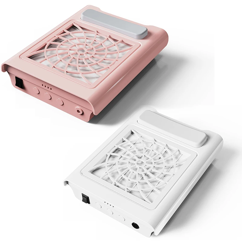 Rechargeable Nail Dust Collector for Acrylic Nails Powerful 48W Extractor Vacuum Dust Collector With Arm Hand Rest Pillow