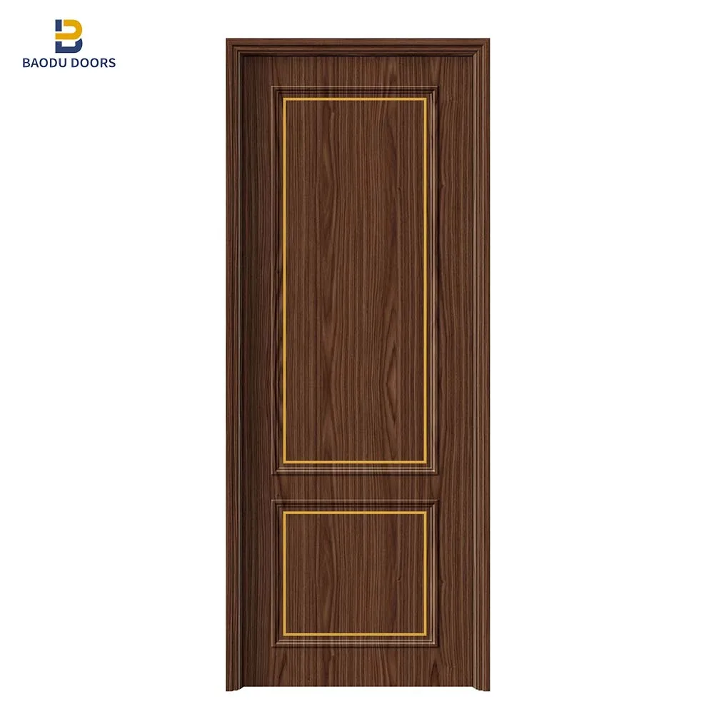 Bowdeu Factory melamine skin wood doors fancy wood door design modern solid wood bedroom door design melamine mdf