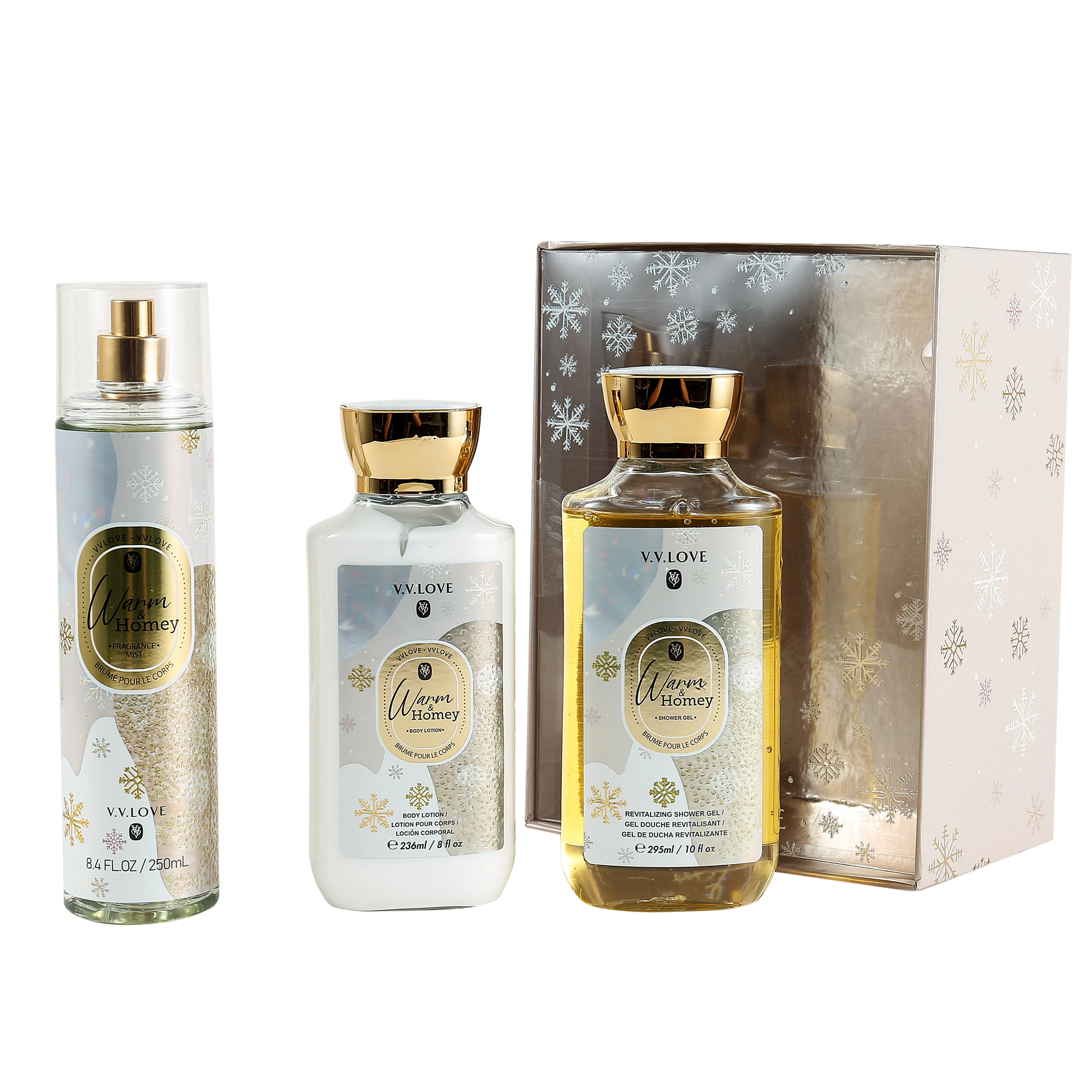 2024 новейший дизайн популярный ароматизатор подарочный набор из 3 предметов с лосьоном для тела и гелем душа