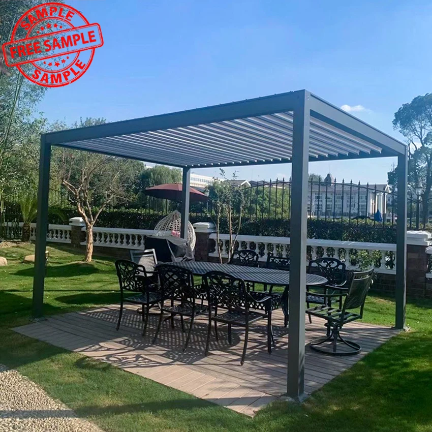 High Quality Shade Garden Aluminum Pergola Bioclimate Gazebo Patio Louvered Roof 3x3m 5x5m 6x4m Pergola Outdoor