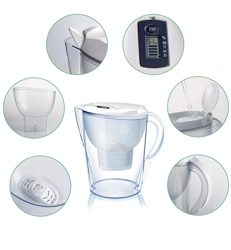 3.5L Portable House Drinking Water Purifier System Water Filter Pitcher for Kitchen