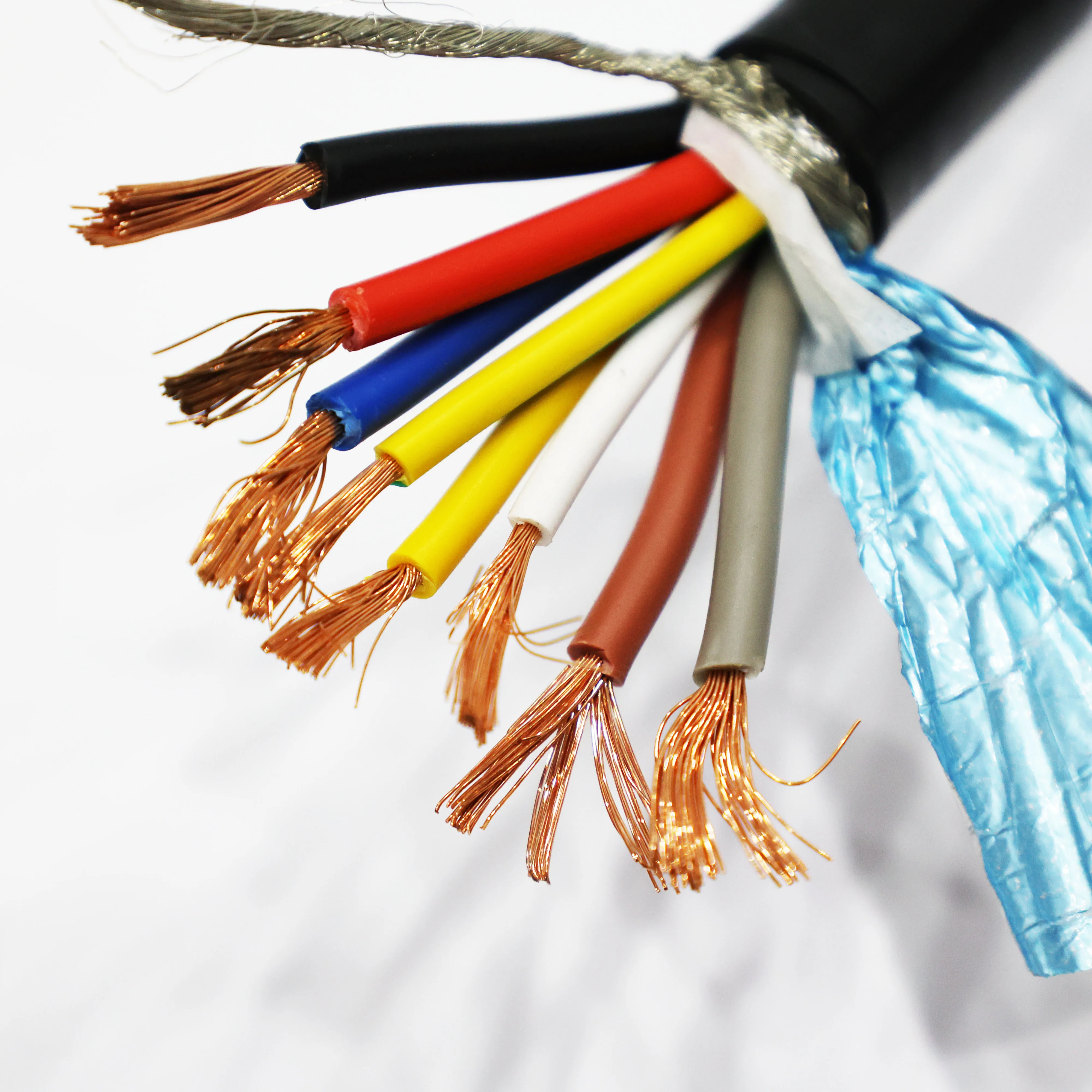 2/3/4/5/6/7/8/10 Cores 18 20 22 28 17 15 AWG RVVP Shielded Cable  Bare Copper PVC Insulated Signal Control Wire