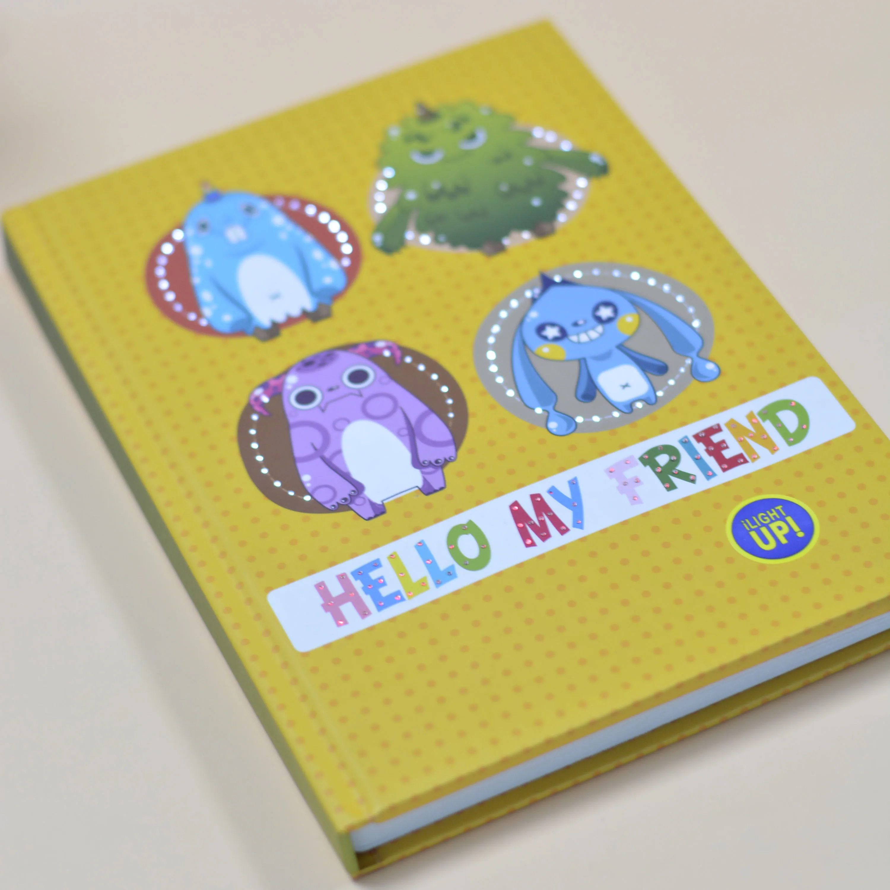 Wholesale School Supplies Mini Cute Notebook A5 customize logo with led lighting and music