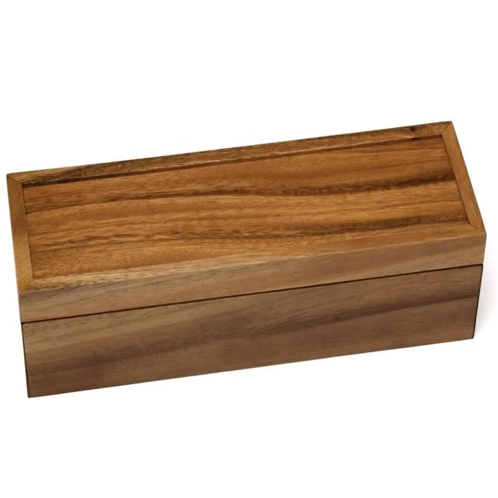 Acacia Wooden Box Antique 4 grid rectangular Wood Tea Box Wooden storage box