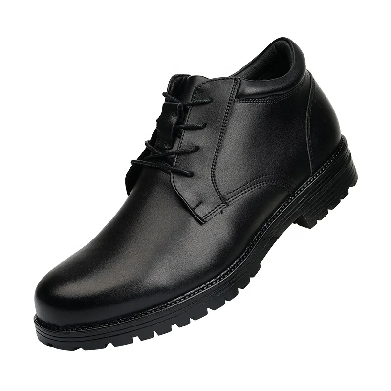 High Quality Black Oxford Shoes Winter Thick Wool Lace Up Work Shoes For Men