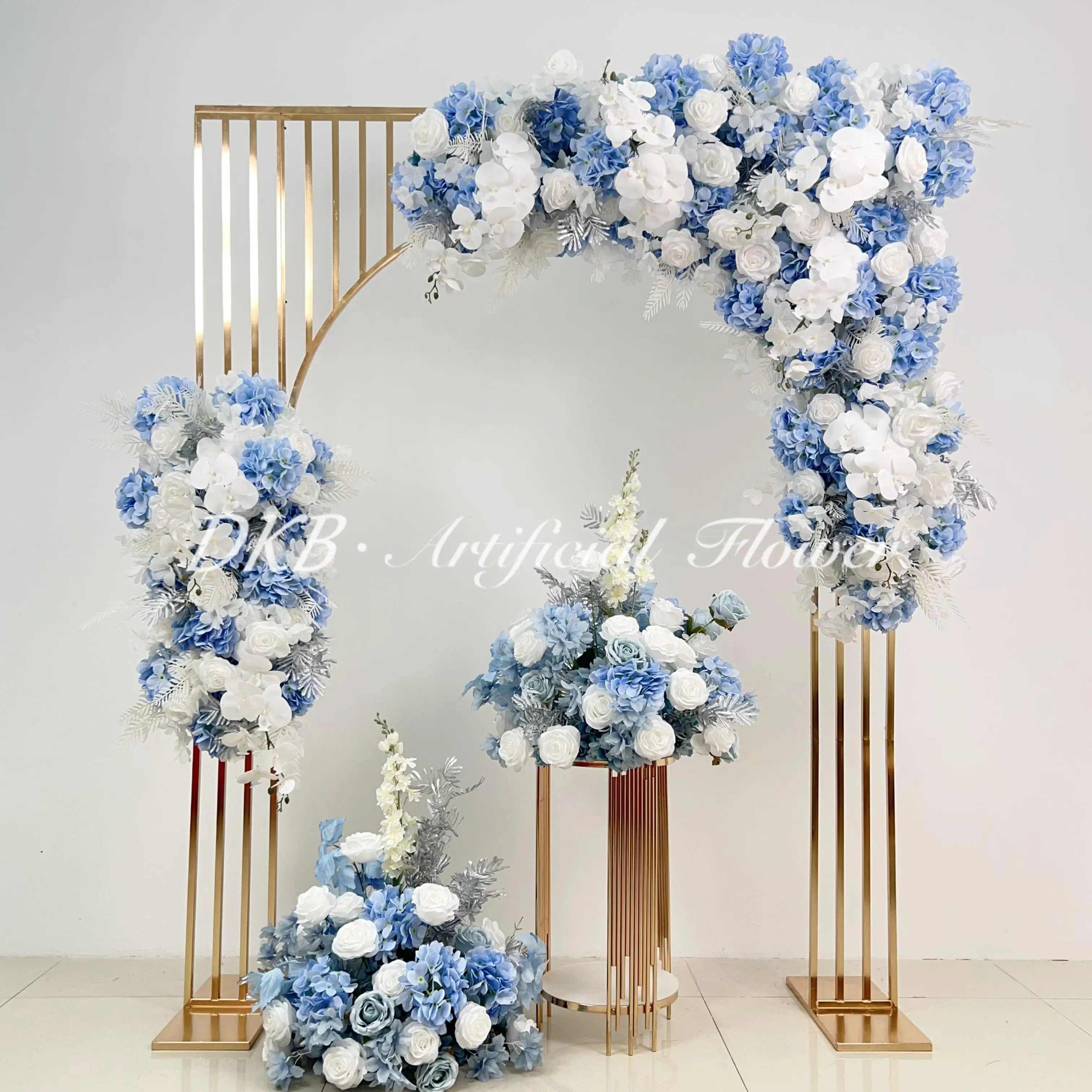 2024 best selling product artificial flower blue silk roses wedding centerpieces blue flower ball