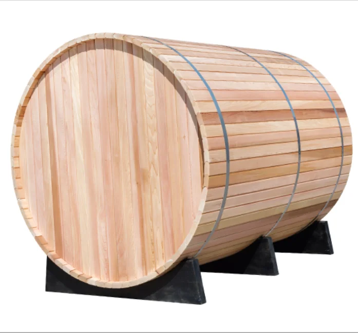 2024 hot selling hemlock / cedar outdoor steam barrel sauna room traditional sauna with heater accessories 4-5 people