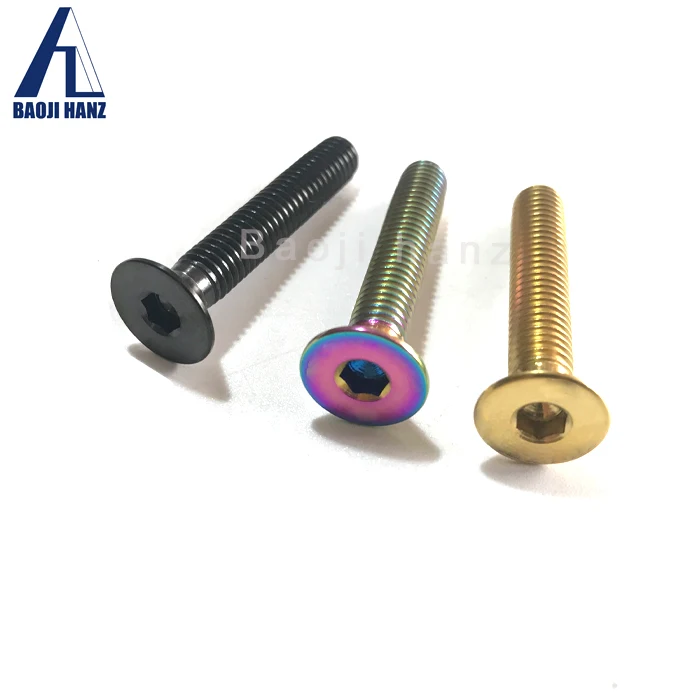 Rainbow color titanium screws for bicycle and motorcycle