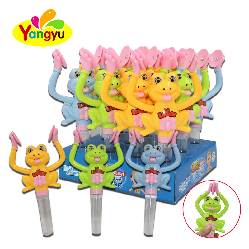 Playing cymbals frog toy candy for kids High Quality Toy Candy