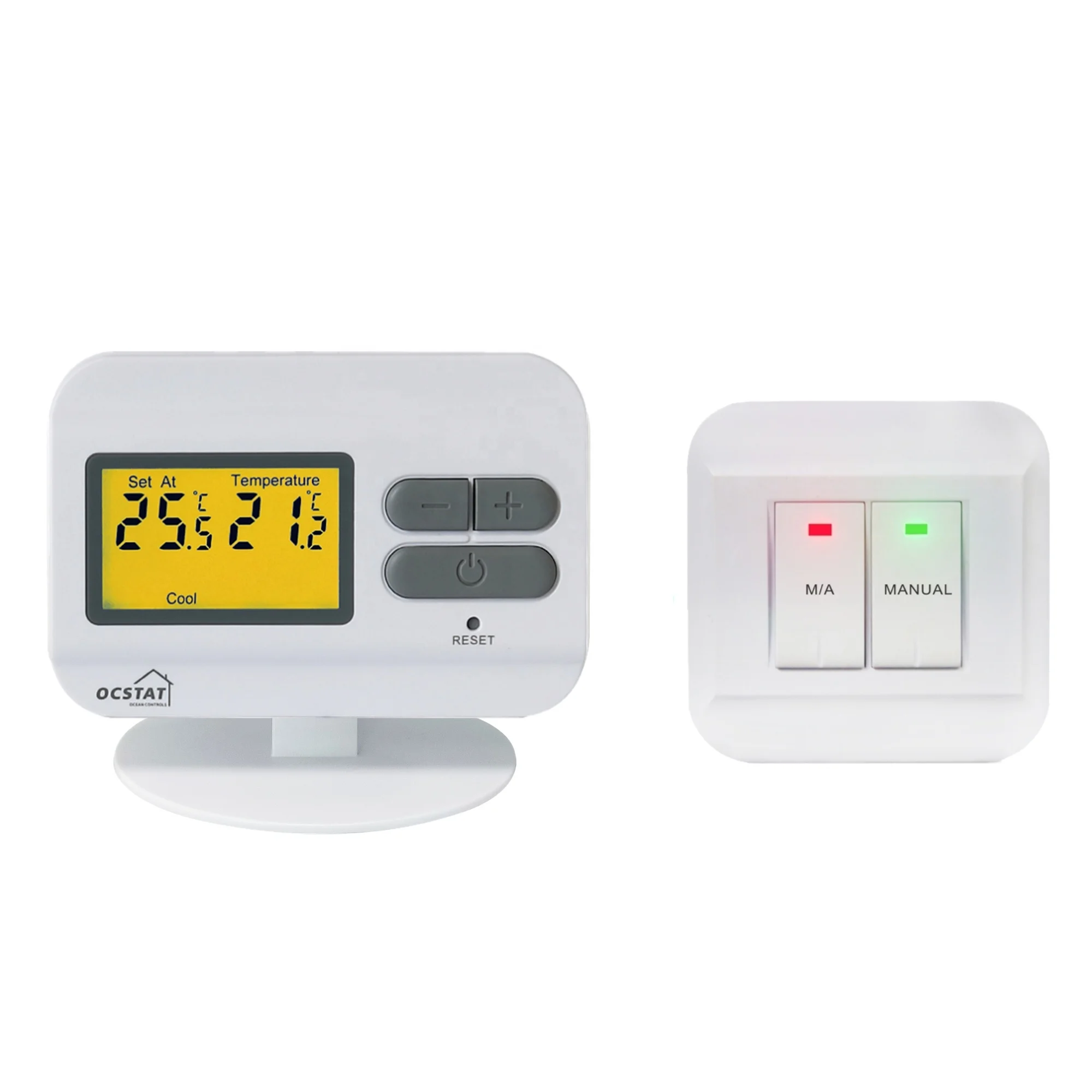 Wireless Non Programmable Heating Room Thermostat White Hotel Home OEM ODM