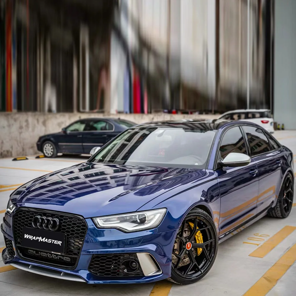 WRAPMASTER 1.52*18meter Super Gloss Crystal Night Blue Vehicle Wrap Car Wrapping Film