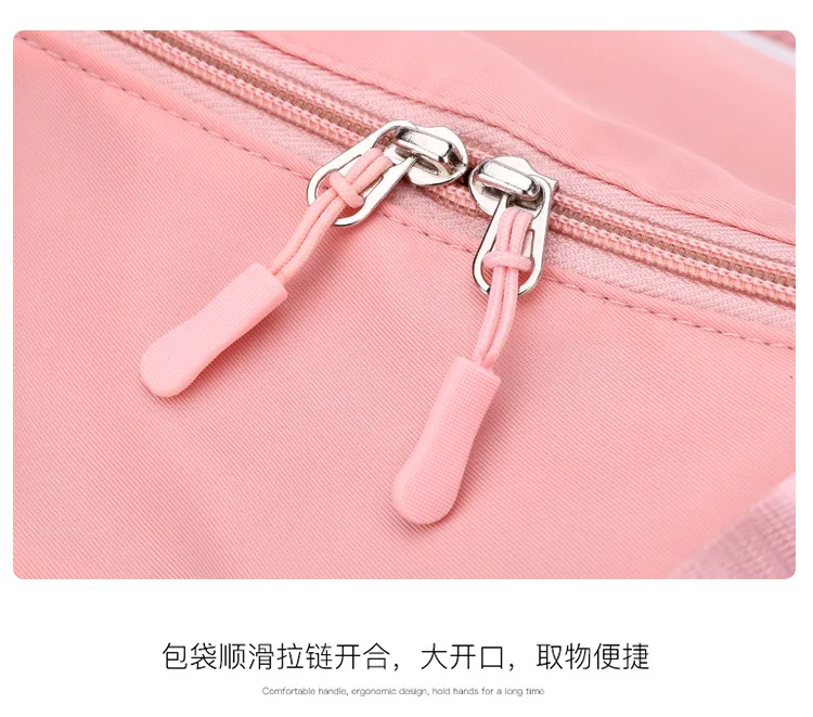 Pink Nylon Custom LOGO Lightweight Large Capacity Duffle Bag Gym Sports Duffle Bags