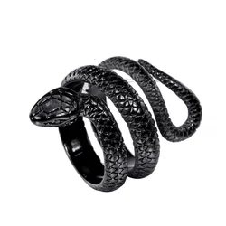 VAF Bague Serpent En Couleuvre Acier Inoxydable Anillos De Serpientes Hombre Stainless Steel Gold Snake Shape Ring