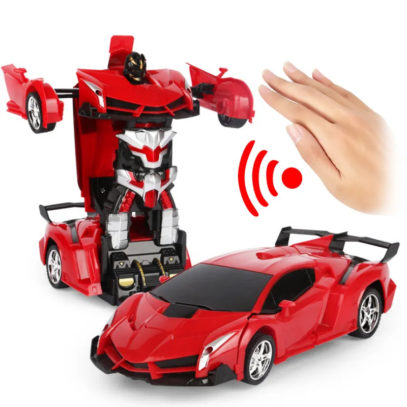 1:18 LED Gesture Induction RC Deformation Robot Car  Transformation Remote Control Robot Car Toy