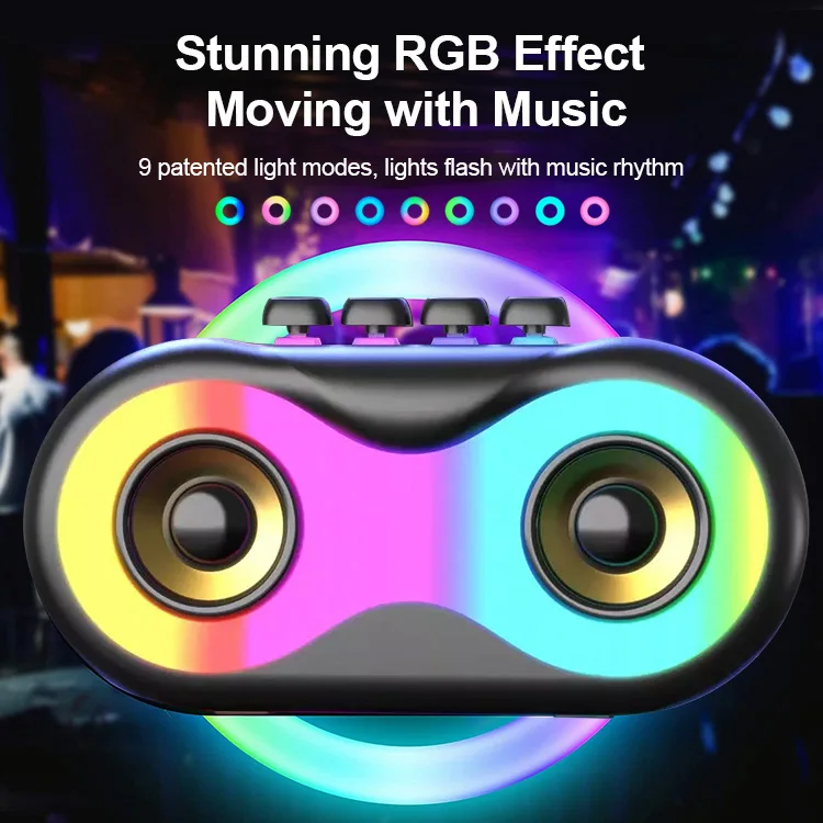 Профессиональный перезаряжаемый уличный Tws Rgb-динамик для вечеринок звуковой водонепроницаемый беспроводной портативный динамик
