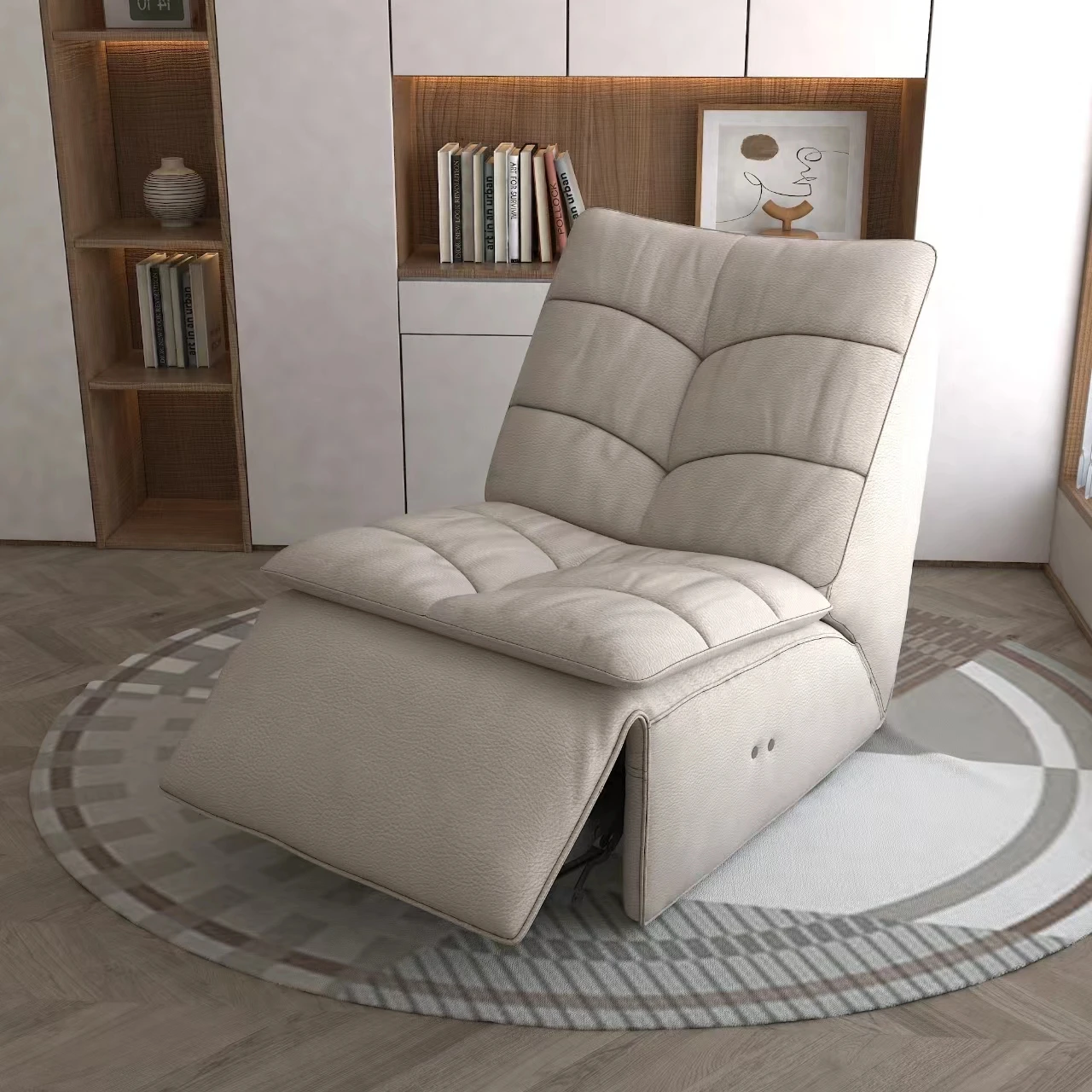 Factory Hot Selling Modern Grey Orange Blue Fabric Electric Recliner Sofa Chair Set Extendable Section To Go Living Room Sofa