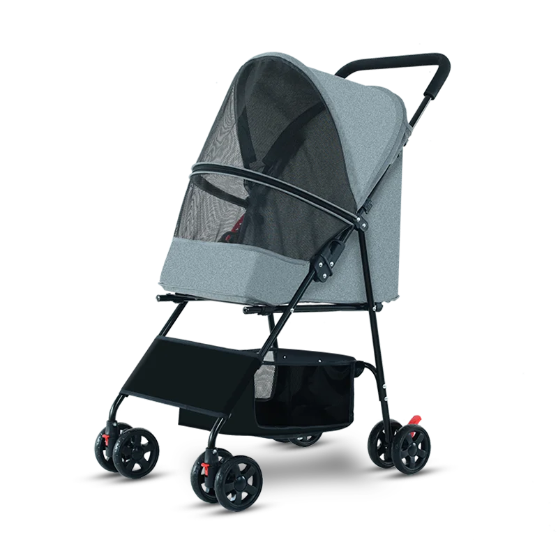 BNDC Pet Stroller Small Dogs with Storage Basket Detachable and Foldable aluminium pet strollerStroller