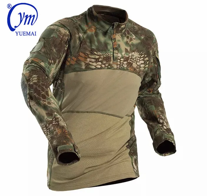 YUEMAI Tactical Tactical Plain Shirt Outdoor Camping Camouflage  Frog  Shirt Knitted Digital Desert  Uniform