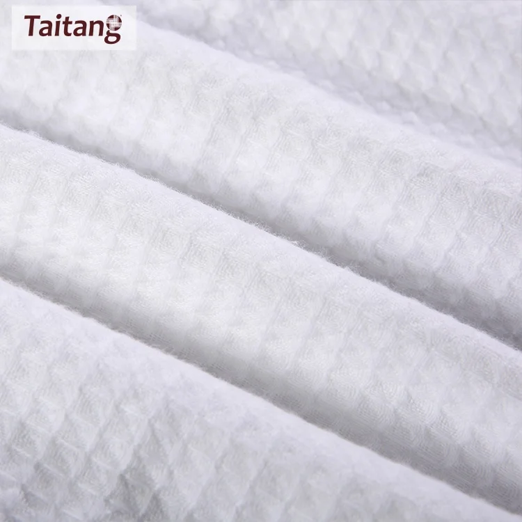  Банный халат Taitang для отеля белый банный с вышивкой из льняной вафельной