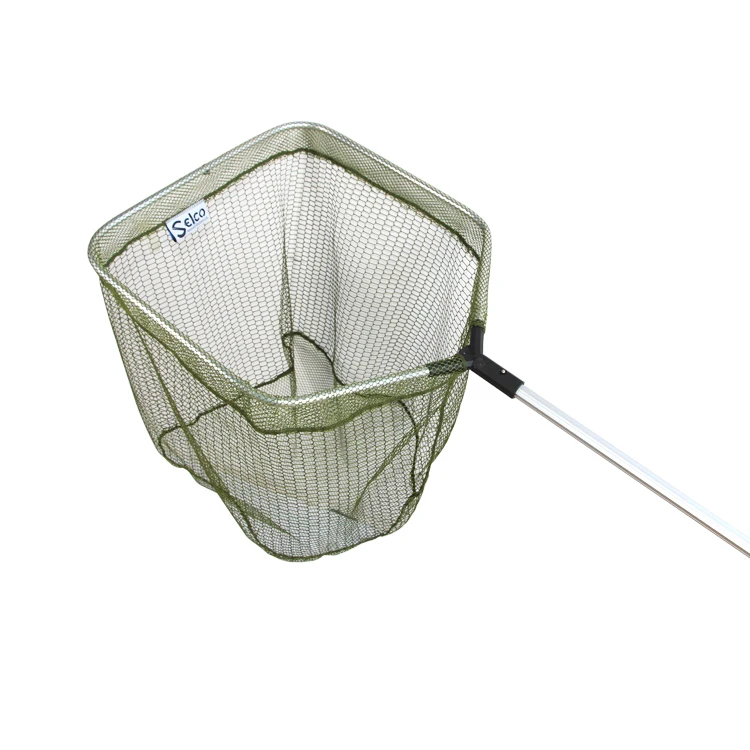 Selco polyester fiber+AL Wholesale Rubber Fish Landing Net Silicone Shrimp Nylon Dip Net