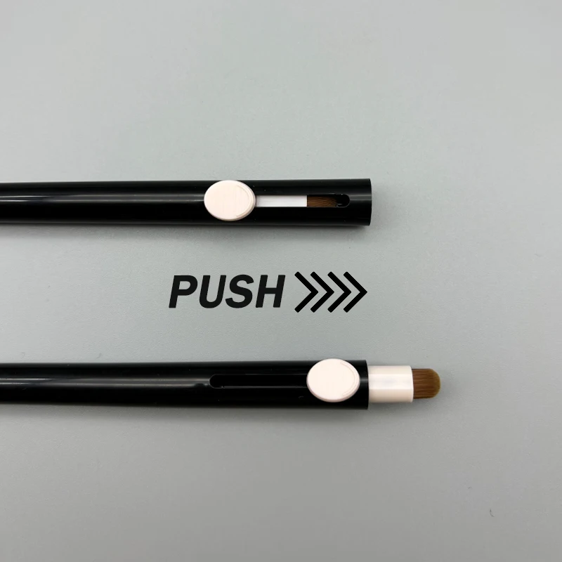 Plastic lip liner pencil holder eyebrow pencil packages cosmetic container packaging tube with Push-pull lip brush