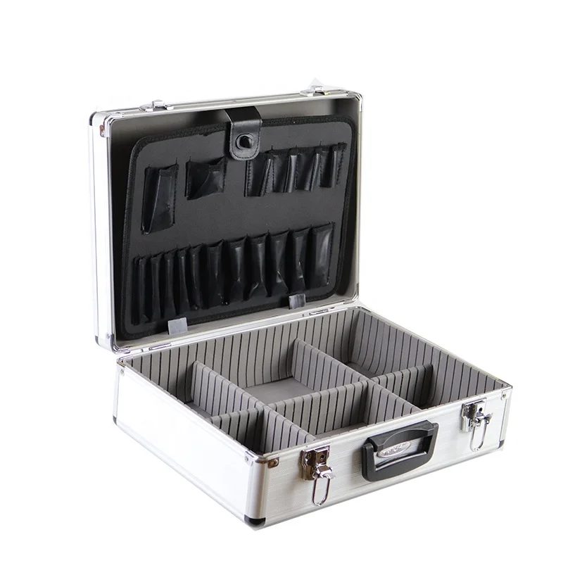 Private Label Aluminum Barber Briefcase Custom EVA Divider Hard Carrying Case