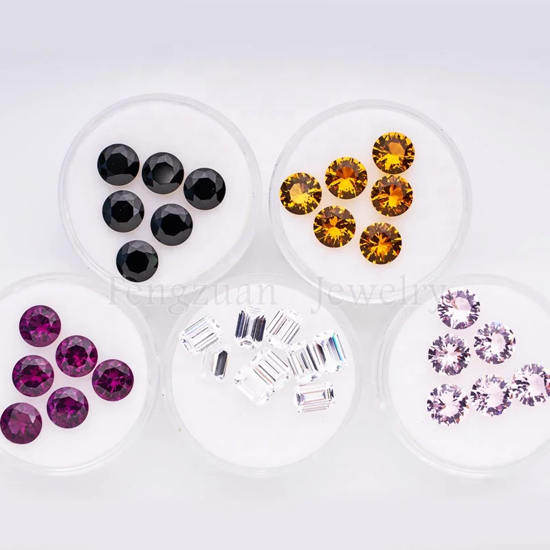 Wholesale 6A Loose Cz Gemstone 1mm 2mm 3mm 4mm Round Synthetic Black Spinel White Cubic Zirconia for Necklace