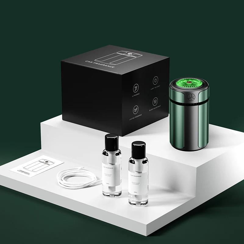 NEWIND Custom Logo Ultrasonic Aromatherapy Diffuser Aluminium Alloy Shell Car Intelligent Aroma Machine without Essential Oils