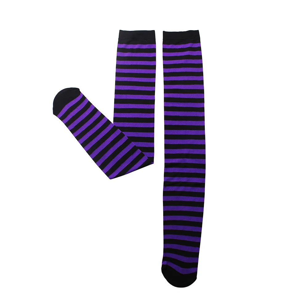 Необычный дизайн мода Радуга цветные полоски девушка чулки