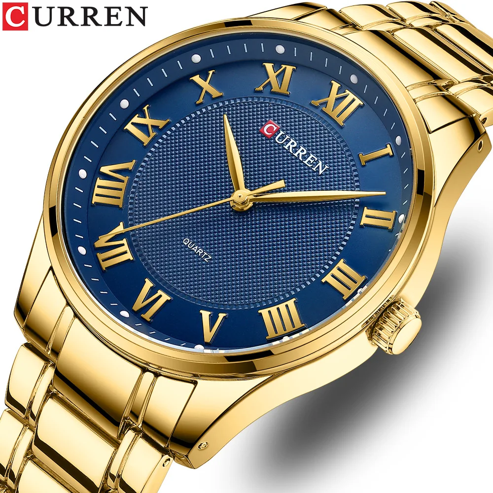Classic Casual Watch for Men with Stainless Steel Band Simple Quartz Wristwatches with Rome Numbers for Business Man